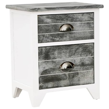 vidaXL Table de Chevet Table de Nuit avec 2 Tiroirs Armoire de Rangement Bout de Canapé Chambre à Coucher Salon Maison Bois de P