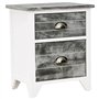 vidaXL Table de Chevet Table de Nuit avec 2 Tiroirs Armoire de Rangement Bout de Canapé Chambre à Coucher Salon Maison Bois de P