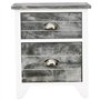 vidaXL Table de Chevet Table de Nuit avec 2 Tiroirs Armoire de Rangement Bout de Canapé Chambre à Coucher Salon Maison Bois de P