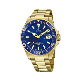 JAGUAR J877/1 Montre de la Collection Executive Boîtier 43,5 mm Bleu avec Bracelet en Acier plaqué pour Homme