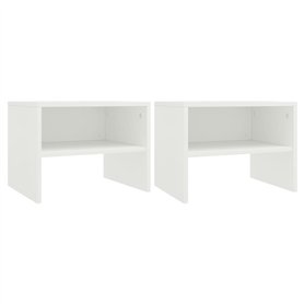 vidaXL 2X Tables de Chevet Table de Canapé Table de Nuit avec Un Compartiment Ouvert Salon Chambre à Coucher Blanc 40x30x30 cm A