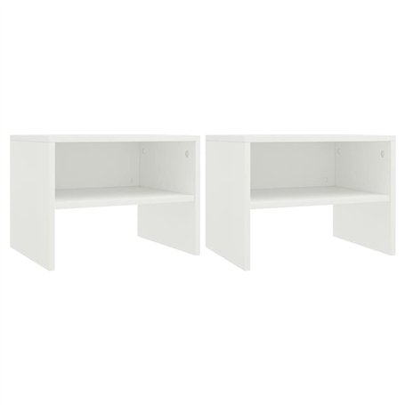 vidaXL 2X Tables de Chevet Table de Canapé Table de Nuit avec Un Compartiment Ouvert Salon Chambre à Coucher Blanc 40x30x30 cm A