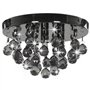 vidaXL Plafonnier avec perles fumées Noir Rond G9