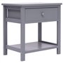vidaXL Table de Chevet Table de Nuit Armoire de Chevet avec 1 Tiroir et 1 Etagère Chambre à Coucher Gris 40x29x42 cm Bois de Pau