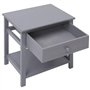vidaXL Table de Chevet Table de Nuit Armoire de Chevet avec 1 Tiroir et 1 Etagère Chambre à Coucher Gris 40x29x42 cm Bois de Pau