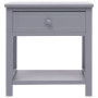 vidaXL Table de Chevet Table de Nuit Armoire de Chevet avec 1 Tiroir et 1 Etagère Chambre à Coucher Gris 40x29x42 cm Bois de Pau
