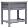 vidaXL Table de Chevet Table de Nuit Armoire de Chevet avec 1 Tiroir et 1 Etagère Chambre à Coucher Gris 40x29x42 cm Bois de Pau