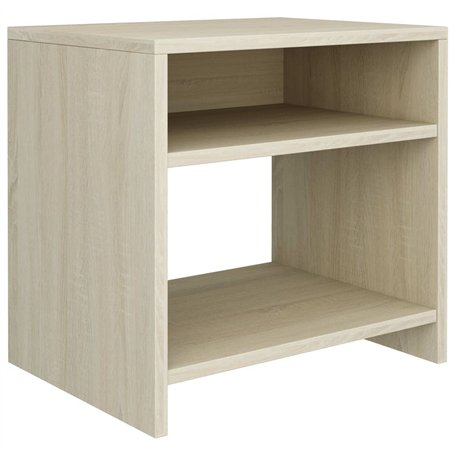 vidaXL Table de Chevet Table de Canapé Table de Nuit avec Un Compartiment Ouvert et Une Etagère Salon Chambre à Coucher Chêne So