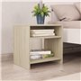 vidaXL Table de Chevet Table de Canapé Table de Nuit avec Un Compartiment Ouvert et Une Etagère Salon Chambre à Coucher Chêne So