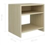 vidaXL Table de Chevet Table de Canapé Table de Nuit avec Un Compartiment Ouvert et Une Etagère Salon Chambre à Coucher Chêne So
