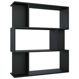 vidaXL Bibliothèque Séparateur de Pièce Etagère à Livres Cloison de Séparation Meuble de Rangement Salon Chambre Bureau Noir Agg