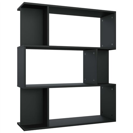 vidaXL Bibliothèque Séparateur de Pièce Etagère à Livres Cloison de Séparation Meuble de Rangement Salon Chambre Bureau Noir Agg