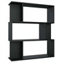 vidaXL Bibliothèque Séparateur de Pièce Etagère à Livres Cloison de Séparation Meuble de Rangement Salon Chambre Bureau Noir Agg