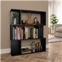 vidaXL Bibliothèque Séparateur de Pièce Etagère à Livres Cloison de Séparation Meuble de Rangement Salon Chambre Bureau Noir Agg