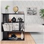vidaXL Bibliothèque Séparateur de Pièce Etagère à Livres Cloison de Séparation Meuble de Rangement Salon Chambre Bureau Noir Agg