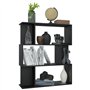 vidaXL Bibliothèque Séparateur de Pièce Etagère à Livres Cloison de Séparation Meuble de Rangement Salon Chambre Bureau Noir Agg