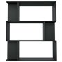 vidaXL Bibliothèque Séparateur de Pièce Etagère à Livres Cloison de Séparation Meuble de Rangement Salon Chambre Bureau Noir Agg