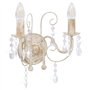 vidaXL Applique Murale à Perles Antique 2 Ampoules Lampe Murale Lumière Eclairage Salon Bureau Salle à Manger Chambre Maison Int