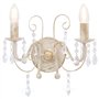 vidaXL Applique Murale à Perles Antique 2 Ampoules Lampe Murale Lumière Eclairage Salon Bureau Salle à Manger Chambre Maison Int