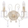 vidaXL Applique Murale à Perles Antique 2 Ampoules Lampe Murale Lumière Eclairage Salon Bureau Salle à Manger Chambre Maison Int