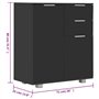 vidaXL Buffet Commode Armoire de Rangement avec 2 Tiroirs et 2 Portes Chambre à Coucher Salon Salle de Séjour Maison Noir Brilla