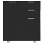 vidaXL Buffet Commode Armoire de Rangement avec 2 Tiroirs et 2 Portes Chambre à Coucher Salon Salle de Séjour Maison Noir Brilla