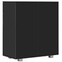 vidaXL Buffet Commode Armoire de Rangement avec 2 Tiroirs et 2 Portes Chambre à Coucher Salon Salle de Séjour Maison Noir Brilla