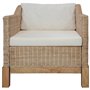 vidaXL Fauteuil avec Coussins en rotin Naturel
