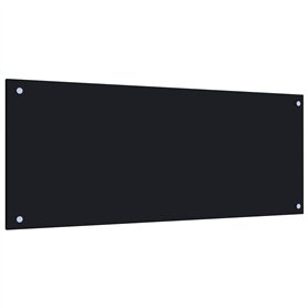 vidaXL Dosseret de Cuisine Carrelage Mural Décoration Protection Anti-éclaboussures Résistant aux Rayures Noir 100x40 cm Verre T