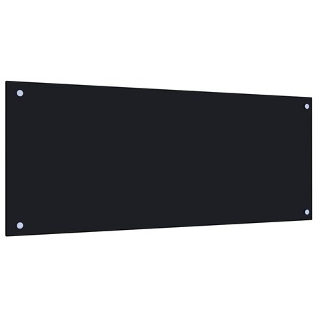 vidaXL Dosseret de Cuisine Carrelage Mural Décoration Protection Anti-éclaboussures Résistant aux Rayures Noir 100x40 cm Verre T