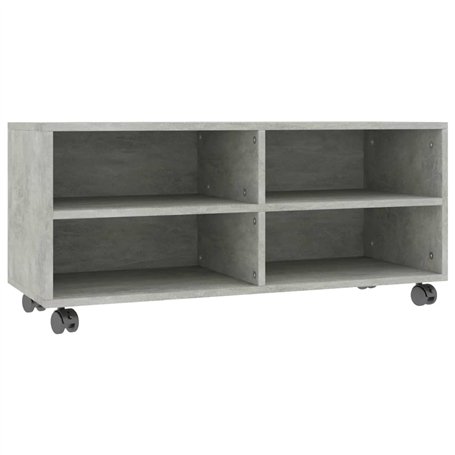vidaXL Meuble TV avec roulettes Armoire Basse Meuble Divertissement Salon Salle de Séjour Maison Intérieur Gris Cement 90x35x35 