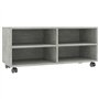 vidaXL Meuble TV avec roulettes Armoire Basse Meuble Divertissement Salon Salle de Séjour Maison Intérieur Gris Cement 90x35x35 
