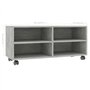 vidaXL Meuble TV avec roulettes Armoire Basse Meuble Divertissement Salon Salle de Séjour Maison Intérieur Gris Cement 90x35x35 