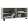 vidaXL Meuble TV avec roulettes Armoire Basse Meuble Divertissement Salon Salle de Séjour Maison Intérieur Gris Cement 90x35x35 