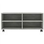 vidaXL Meuble TV avec roulettes Armoire Basse Meuble Divertissement Salon Salle de Séjour Maison Intérieur Gris Cement 90x35x35 