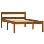 vidaXL Cadre de Lit Sommier à Lattes Lit Simple Lit Adulte Cadre à Lattes sur Pied Chambre à Coucher Maison Marron Miel 90x200 c