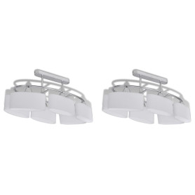 vidaXL 2x Plafonnier avec Abat-jours Lampe Suspendue Lustre Luminaire Eclairage Salon Salle à Manger Salle de Séjour Maison Inté