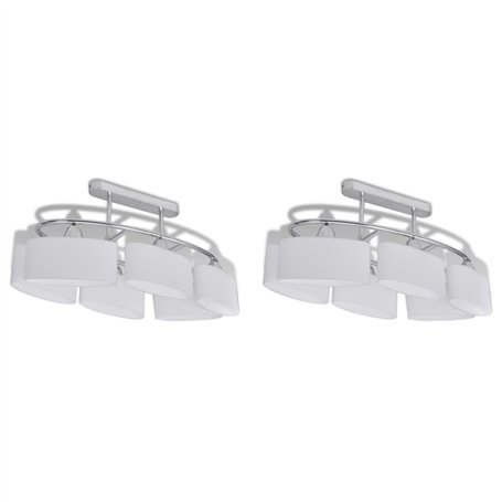 vidaXL 2x Plafonnier avec Abat-jours Lampe Suspendue Lustre Luminaire Eclairage Salon Salle à Manger Salle de Séjour Maison Inté