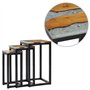 vidaXL Tables Gigognes 3 pcs Tables Basses Table d'Appoint Table de Salon Maison Chambre à Coucher Salle de Séjour Polyrésine Bo