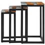vidaXL Tables Gigognes 3 pcs Tables Basses Table d'Appoint Table de Salon Maison Chambre à Coucher Salle de Séjour Polyrésine Bo
