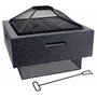 HHP Brasero Moderne avec Attrape-étincelles - 52 x 52 x 30 cm - Extrêmement Stable - Poids : 13 kg - Grille Amovible