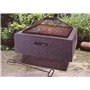 HHP Brasero Moderne avec Attrape-étincelles - 52 x 52 x 30 cm - Extrêmement Stable - Poids : 13 kg - Grille Amovible
