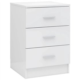 vidaXL Table de Chevet Blanc Brillant 38x35x65 cm AgglomÃƒrÃƒ