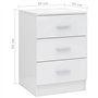 vidaXL Table de Chevet Blanc Brillant 38x35x65 cm AgglomÃƒrÃƒ