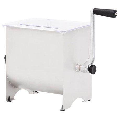 vidaXL Mélangeur de Viande Manuel avec Couvercle Hachoir Electrique Machine à Hacher Broyeur à Viande Cuisine Maison Argenté Aci