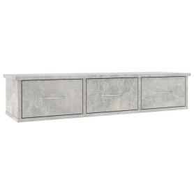 vidaXL Ãƒâ€°tagÃƒ¨re Murale avec tiroirs Gris bÃƒton 90x26x18,5 cm AgglomÃƒrÃƒ