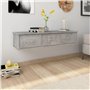 vidaXL Ãƒâ€°tagÃƒ¨re Murale avec tiroirs Gris bÃƒton 90x26x18,5 cm AgglomÃƒrÃƒ