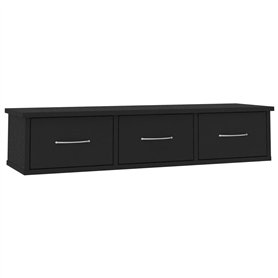 vidaXL Ãƒâ€°tagÃƒ¨re Murale avec tiroirs Noir 90x26x18,5 cm AgglomÃƒrÃƒ