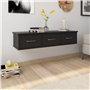 vidaXL Ãƒâ€°tagÃƒ¨re Murale avec tiroirs Noir 90x26x18,5 cm AgglomÃƒrÃƒ