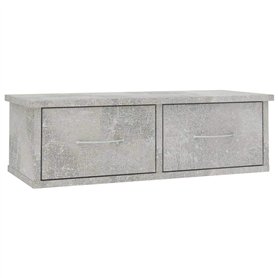 vidaXL Ãƒâ€°tagÃƒ¨re Murale avec tiroirs Gris bÃƒton 60x26x18,5 cm AgglomÃƒrÃƒ